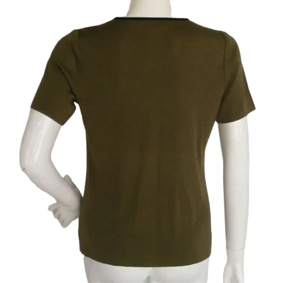 2pc EXCLUSIVELY MISOOK Sweater Set, XS, Green/Black, Acrylic, Top & Cardigan - Picture 8 of 15